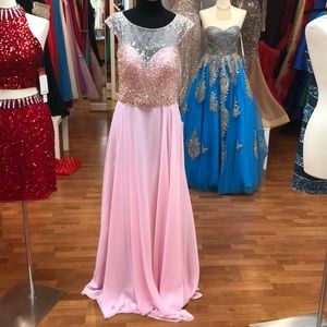 ✔️ Backless pink special occasion dress, sequins